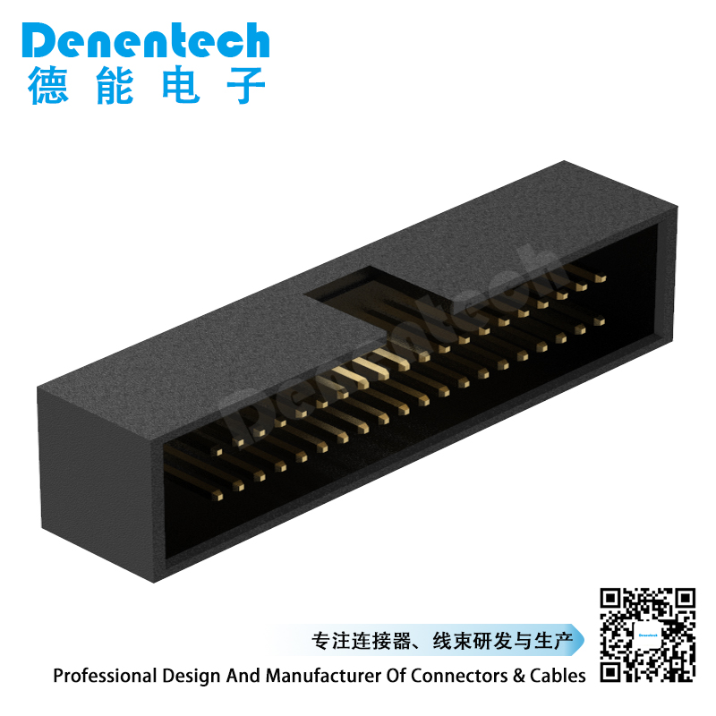 Denentech高质量1.27x2.54mmH7.1双排180度插板简牛连接器